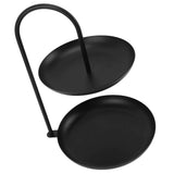 Dessert Rack Fruit Stand Round 2 Tier Iron Display Holder for Party Wedding Birthday Home Black In Australia - Darrahopens