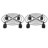 2 PCS Outdoor Plant Dolly with Lockable Wheels Iron and PVC High Load Bearing Rolling Plant Stand Base for Large Plants In Australia - Darrahopens