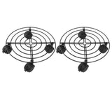 2 PCS Outdoor Plant Dolly with Lockable Wheels Iron and PVC High Load Bearing Rolling Plant Stand Base for Large Plants In Australia - Darrahopens
