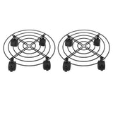 2 PCS Outdoor Plant Dolly with Lockable Wheels Iron and PVC High Load Bearing Rolling Plant Stand Base for Large Plants In Australia - Darrahopens