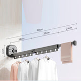Wall Mounted Clothes Drying Rack Space Saving Laundry Clothes Rack Retractable Dryer Collapsible for Balcony Laundry Punch Free Bi Fold Grey