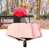 Travel Umbrella Sun Rain 3 Fold 8 Ribs Button Operation Light Weight Umbrella for Women Girl Daily Men Light Pink In Australia - Darrahopens