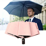 Travel Umbrella Sun Rain 3 Fold 8 Ribs Button Operation Light Weight Umbrella for Women Girl Daily Men Light Pink In Australia - Darrahopens