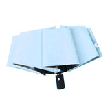 Travel Umbrella Sun Rain 3 Fold 8 Ribs Button Operation Light Weight Umbrella for Women Girl Daily Men Light Blue