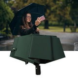 Travel Umbrella Sun Rain 3 Fold 8 Ribs Button Operation Light Weight Umbrella for Women Girl Daily Men Dark Blue