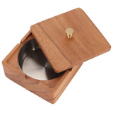 Cigar Ashtray with Lid Walnut Wood Windproof Decorative Desktop Cigarettes Ashtray for Outdoor Patio Indoor Home and Office Silver In Australia - Darrahopens
