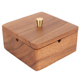 Cigar Ashtray with Lid Walnut Wood Windproof Decorative Desktop Cigarettes Ashtray for Outdoor Patio Indoor Home and Office Silver