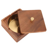 Cigar Ashtray with Lid Walnut Wood Windproof Decorative Desktop Cigarettes Ashtray for Outdoor Patio Indoor Home and Office Gold In Australia - Darrahopens