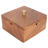 Cigar Ashtray with Lid Walnut Wood Windproof Decorative Desktop Cigarettes Ashtray for Outdoor Patio Indoor Home and Office Gold In Australia - Darrahopens
