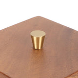 Cigar Ashtray with Lid Walnut Wood Windproof Decorative Desktop Cigarettes Ashtray for Outdoor Patio Indoor Home and Office Gold