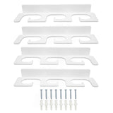 4Pcs Fishing Rod Holder Rugged Space Saving Stylish Holding 6 Rods Wall Mounted Fishing Pole Rack for Indoor Outdoor White
