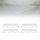 4Pcs Fishing Rod Holder Rugged Space Saving Stylish Holding 6 Rods Wall Mounted Fishing Pole Rack for Indoor Outdoor White