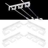 4Pcs Fishing Rod Holder Rugged Space Saving Stylish Holding 6 Rods Wall Mounted Fishing Pole Rack for Indoor Outdoor White