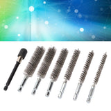 7Pcs Stainless Steel Bore Brush Stainless Steel Bristles Wire Brush in Different Sizes for Power Drill Cleaning