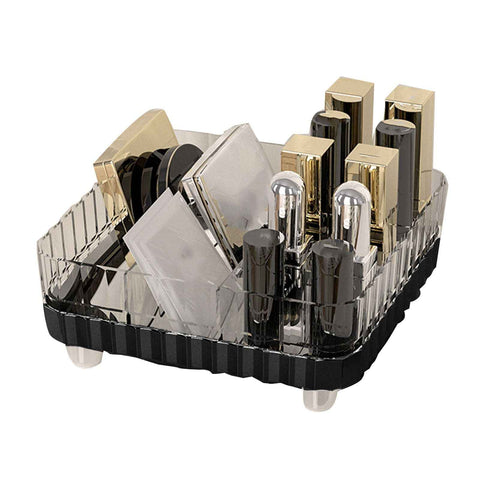 Makeup Organizer with Multiple Compartments Anti Slip Plastic Vanity Makeup Organizer for Cosmetics Lipsticks Jewelry Transparent Black In Australia - Darrahopens