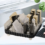 Makeup Organizer with Multiple Compartments Anti Slip Plastic Vanity Makeup Organizer for Cosmetics Lipsticks Jewelry Transparent Black