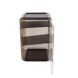 Cup Storage Rack Dustproof Stackable Plastic Clear Cup Organizer Box for Cabinet Desktop Large Black In Australia - Darrahopens