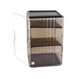 Cup Storage Rack Dustproof Stackable Plastic Clear Cup Organizer Box for Cabinet Desktop Large Black In Australia - Darrahopens