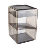 Cup Storage Rack Dustproof Stackable Plastic Clear Cup Organizer Box for Cabinet Desktop Large Black In Australia - Darrahopens