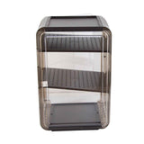 Cup Storage Rack Dustproof Stackable Plastic Clear Cup Organizer Box for Cabinet Desktop Large Black In Australia - Darrahopens