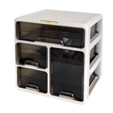 Desk Organizer with Drawer Plastic Desk Storage Box Desktop Organization for Home Collection Cosmetics Office Supplies Cream 3 Layer In Australia - Darrahopens