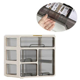 Desk Organizer with Drawer Plastic Desk Storage Box Desktop Organization for Home Collection Cosmetics Office Supplies Cream 3 Layer In Australia - Darrahopens