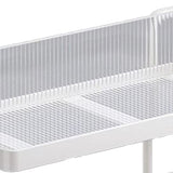 Countertop Shelf Organizer Carbon Steel 2 Tier Multifunctional Kitchen Spice Rack for Bedroom Bathroom Cupboard Under Sink Cream White