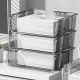 Transparent Desktop Stationery Organizer Stackable Stationery Files Storage Shelf Desktop Organizer S 26.5x20.2x8cm