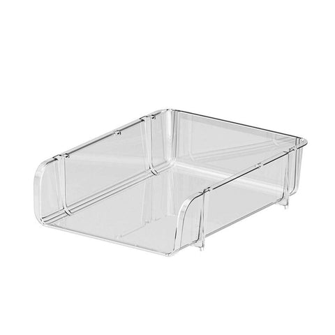 Transparent Desktop Stationery Organizer Stackable Stationery Files Storage Shelf Desktop Organizer L 26.5x33.2x8.5cm In Australia - Darrahopens