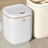 Automatic Trash Can 20L Touchless Sensor Easy Clean PP Waterproof Electric Garbage Bin for Kitchen Bathroom White Golden Battery Free