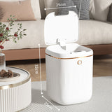 Automatic Trash Can 20L Touchless Sensor Easy Clean PP Waterproof Electric Garbage Bin for Kitchen Bathroom White Golden Battery Powered