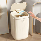 Automatic Trash Can 20L Touchless Sensor Easy Clean PP Waterproof Electric Garbage Bin for Kitchen Bathroom Cream White Battery Powered In Australia - Darrahopens