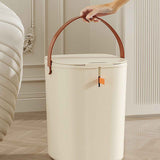 20L Sensor Trash Can with Handle ABS Automatic Induction Touchless Garbage Can for Bathroom Cream Color