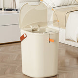 20L Sensor Trash Can with Handle ABS Automatic Induction Touchless Garbage Can for Bathroom Cream Color