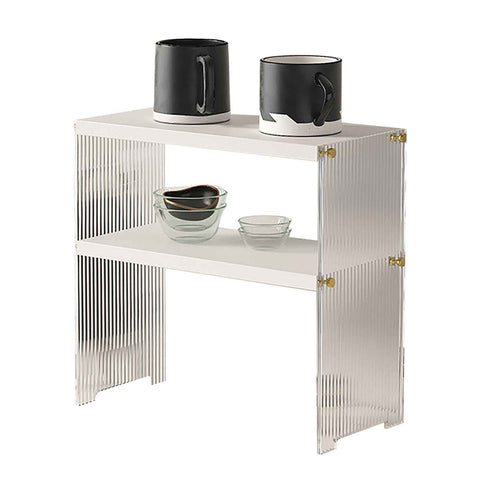 Coffee Mug Storage Shelf Stable Support Large Capacity Countertop Organizer for Living Room Bedroom White 2 Tier In Australia - Darrahopens