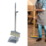 Broom Dustpan Set Cleaning Tool Dust Pan Long Handle Broom Brush Kit for Home Bedroom Gray In Australia - Darrahopens