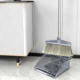 Broom Dustpan Set Cleaning Tool Dust Pan Long Handle Broom Brush Kit for Home Bedroom Gray