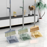 Broom Dustpan Set Cleaning Tool Dust Pan Long Handle Broom Brush Kit for Home Bedroom Gray