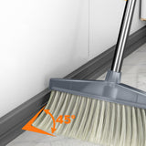 Broom Dustpan Set Cleaning Tool Dust Pan Long Handle Broom Brush Kit for Home Bedroom Gray