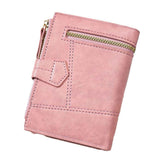 Women Wallet PU Leather Short Small Size Multiple Slots Card Holder Coin Purse for Daily Life Pink In Australia - Darrahopens