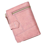 Women Wallet PU Leather Short Small Size Multiple Slots Card Holder Coin Purse for Daily Life Pink In Australia - Darrahopens