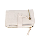 Women Wallet PU Leather Short Small Size Multiple Slots Card Holder Coin Purse for Daily Life White