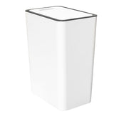 Press Type Trash Can with Cover 15L Capacity Plastic Garbage Bin for Bathroom Toilet Kitchen White