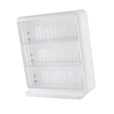 Wall Mounted Coffee Capsule Holder Clear Acrylic Compact Tea Bag Storage Rack for Office L Two Layer Without Grids + One Layer with Three Compartments