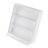Wall Mounted Coffee Capsule Holder Clear Acrylic Compact Tea Bag Storage Rack for Office L Two Layer Without Grids + One Layer with Three Compartments