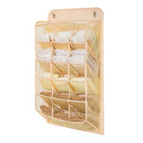 Closet Hanging Underwear Organizer Mesh Oxford Cloth PP Board Underwear Wall Shelf Wardrobe Hanging Storage Bag for Bra Socks Underpants 15 Pockets Beige In Australia - Darrahopens