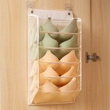 Closet Hanging Underwear Organizer Mesh Oxford Cloth PP Board Underwear Wall Shelf Wardrobe Hanging Storage Bag for Bra Socks Underpants 5 Pockets Beige In Australia - Darrahopens