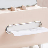 Desktop Tissue Box Multifunction Tissue Storage Dispenser with Phone Holder Remote Control Organizer Pink