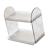 2 Tier Desk Organizer Double Layer Storage Rack Transparent Desktop Stand Holder for Stationery Cosmetic Transparent Grey In Australia - Darrahopens