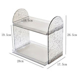 2 Tier Desk Organizer Double Layer Storage Rack Transparent Desktop Stand Holder for Stationery Cosmetic Transparent Grey